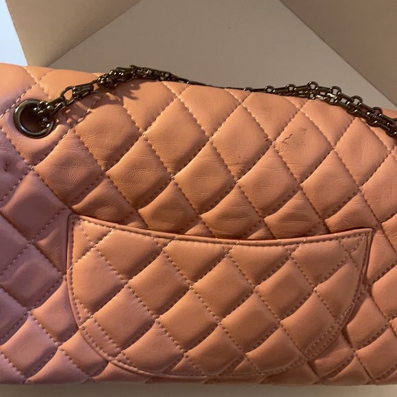 Mauve pink leather purse chain - Picture 2 of 8